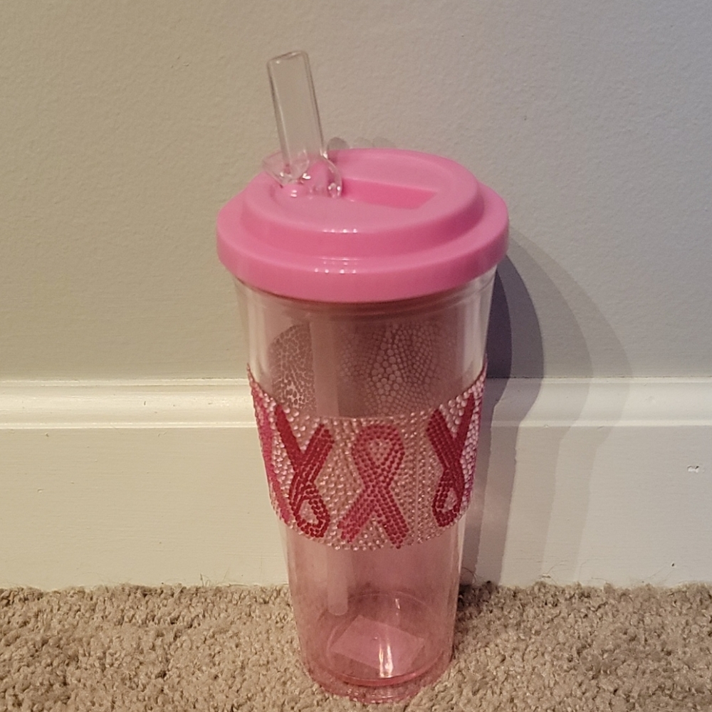 Breast Cancer Awareness Flip Straw Tumbler